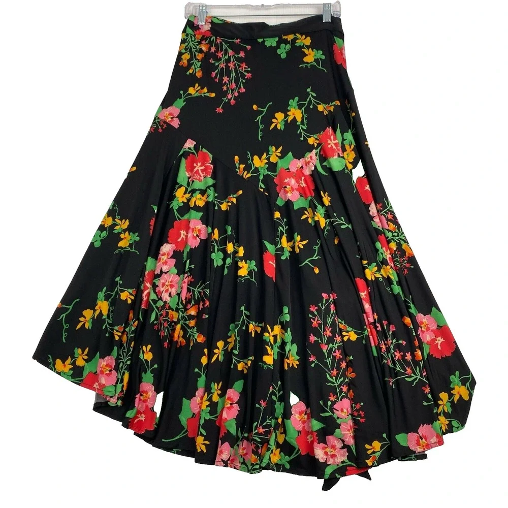 Cabi Midnight Women's Size M Floral Drama‎ Tie-Waist Wrap Skirt.Spring,resorts